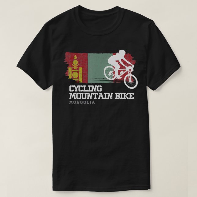 Mountainbike Mongolia MTB Biker Bike Klettergarten T-Shirt (Design vorne)