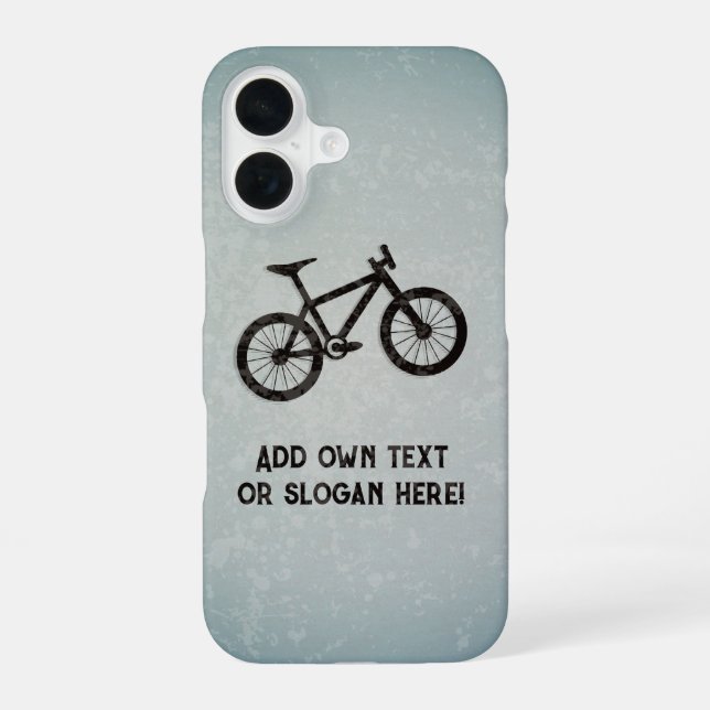 Mountainbike-Motiv mit eigenem Namen oder Text iPhone 16 Hülle (Rückseite)