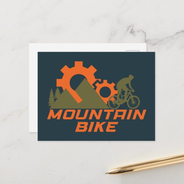 Mountainbike Mountainbike Feiertagspostkarte (Vorderseite/Rückseite Beispiel)