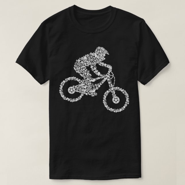 Mountainbike MTB Downhill Biking Biker Bo T-Shirt (Design vorne)