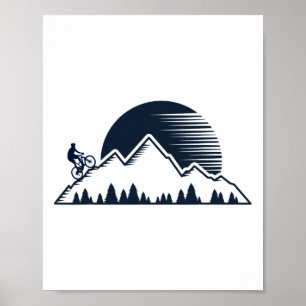 Mountainbike MTB Radfahren Trails Männer Vintage Poster
