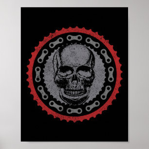 Mountainbike Mtb Totenkopf Fahrrad Downhill-Fahren Poster