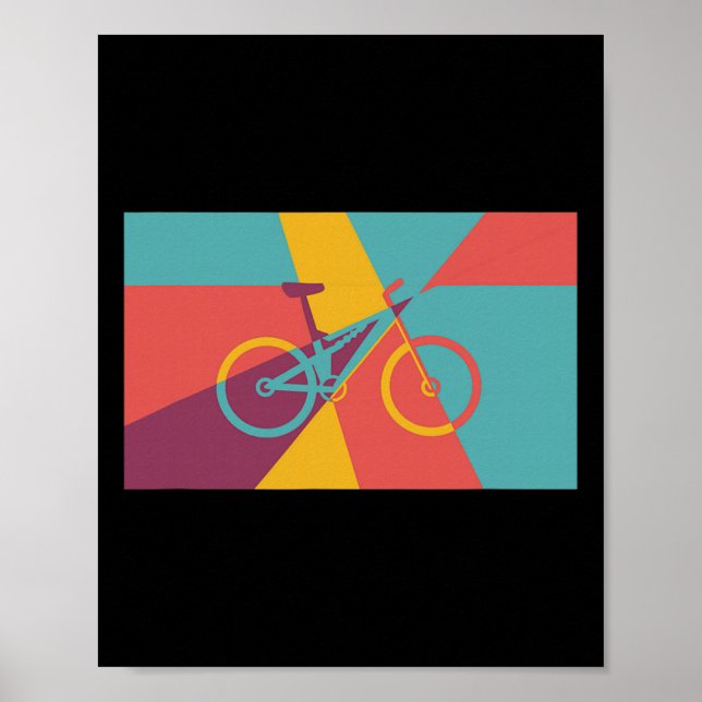 Mountainbike Pop Art Effekt Mtb Fully  Poster (Vorne)