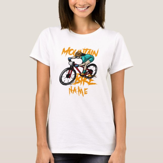 Mountainbike-Racer-Reiter hinzufügen T-Shirt (Vorderseite)