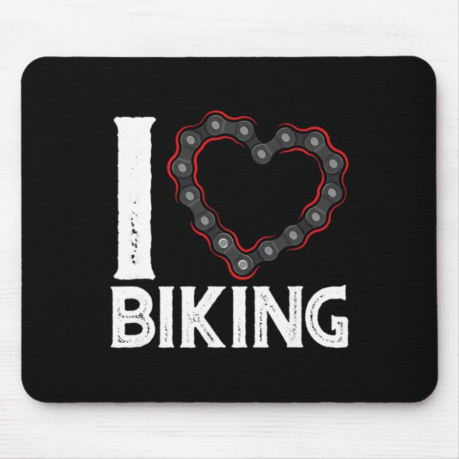 Mountainbike Radfahren Fahrrad Ich liebe Radfahren Mousepad (Vorne)
