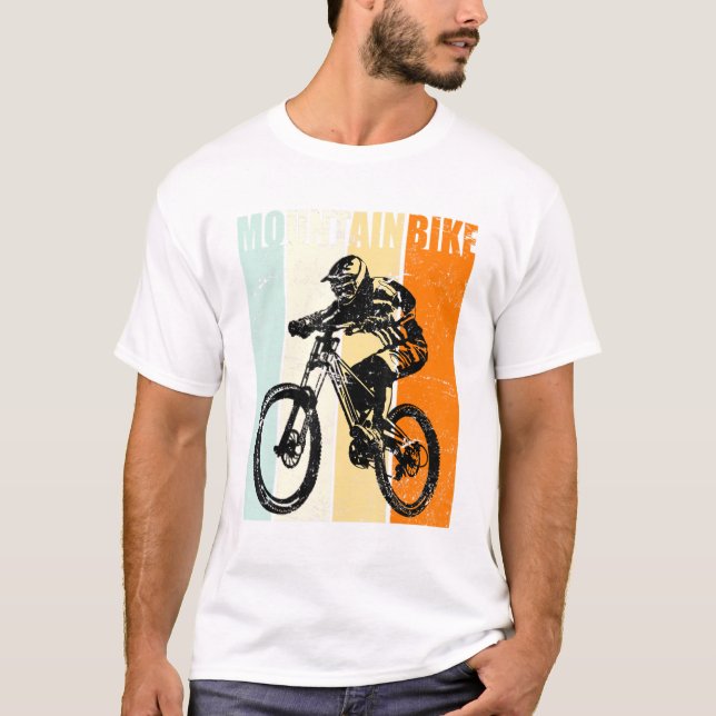 Mountainbike-Radfahrer Mtb - Abfahrt T-Shirt (Vorderseite)