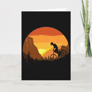 Mountainbike Retro-Sonnenuntergang-Trail-Reiter Karte