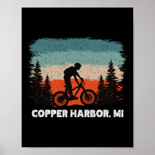 Mountainbike Retro Sonnenuntergang Vintage Copper Poster