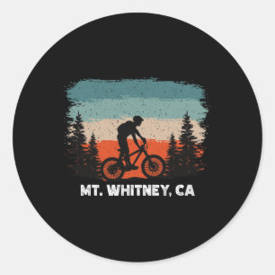 Mountainbike Retro Sonnenuntergang Vintage Mt. Whi Runder Aufkleber