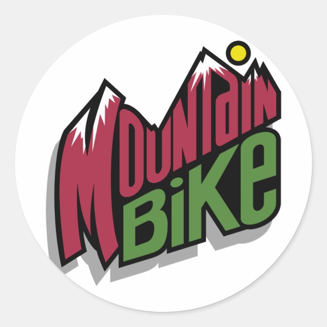 Mountainbike Runder Aufkleber (Vorderseite)