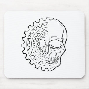 Mountainbike-Schädel und MTB-Ausrüstung für verrüc Mousepad