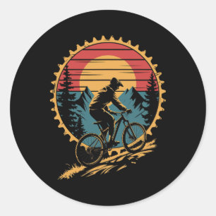 Mountainbike-Shirt für Männer Frauen Lustiges Vint Runder Aufkleber