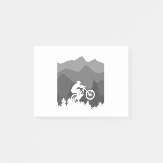 Mountainbike-Silhouette für den MTB-Fanatiker Post-it Klebezettel (Vorderseite)