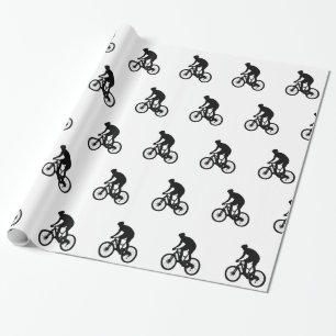 Mountainbike-Silhouette - Hintergrundfarbe auswäh Geschenkpapier