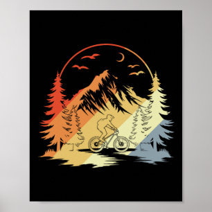 Mountainbike-Skizze im Retro-Stil Poster