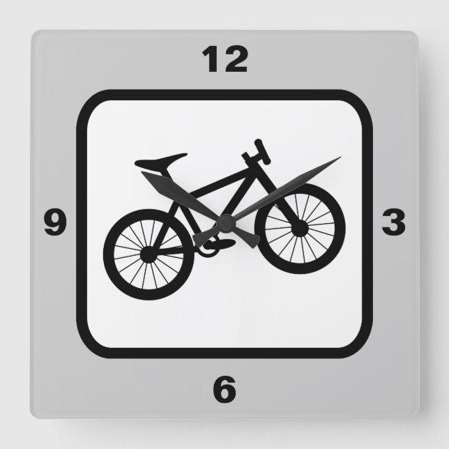 Mountainbike-Sportthema Quadratische Wanduhr (Vorderseite)