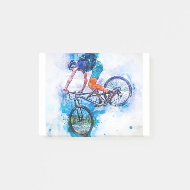 Mountainbike-Spritzer Post-it Klebezettel (Vorderseite)