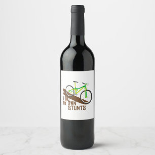 Mountainbike-Stunts Weinetikett