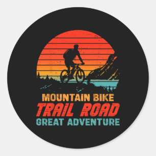 Mountainbike-Trailroad Große Abenteuer Fahrradfahr Runder Aufkleber