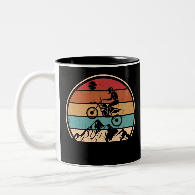 Mountainbike Vintag MTB Downhill Biking Rad Zweifarbige Tasse (Links)