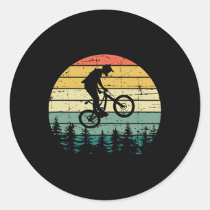 Mountainbike - Vintage Downhill-Biking - Mtb-Fahre Runder Aufkleber