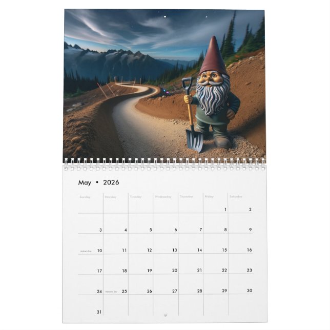 Mountainbike-Wandern Gnome-Kalender Kalender (Mai 2026)