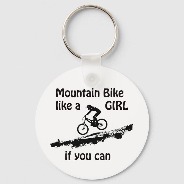 Mountainbike wie ein Mädchen Schlüsselanhänger (Vorderseite)
