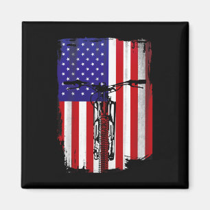 Mountainbiken Amerikanische Flagge Radfahren USA-F Magnet