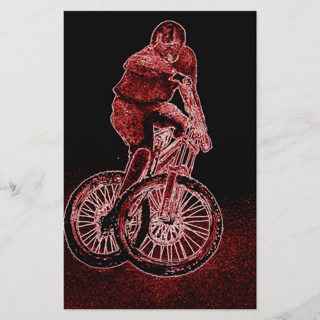 Mountainbiken Briefpapier (Vorderseite)