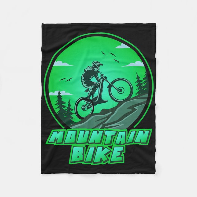 Mountainbiken Es wird bergab nie einfacher Mountai Fleecedecke (Vorderseite)