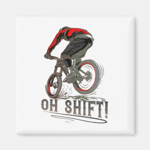 Mountainbiken Fahren MTB Mountainbiker Oh Schreck Magnet
