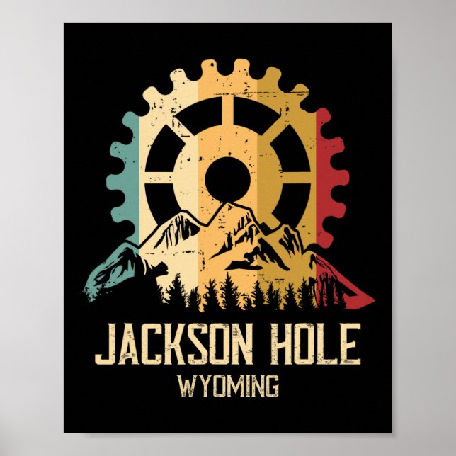 Mountainbiken Jackson Hole Wyoming  Poster (Vorne)