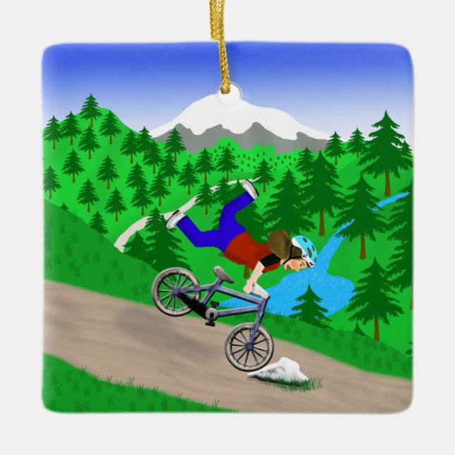 Mountainbiken Keramikornament (Vorderseite)