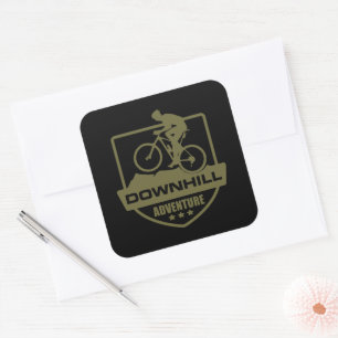Mountainbiken MTB Downhill Quadratischer Aufkleber