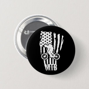 Mountainbiken US amerikanische Flagge Button