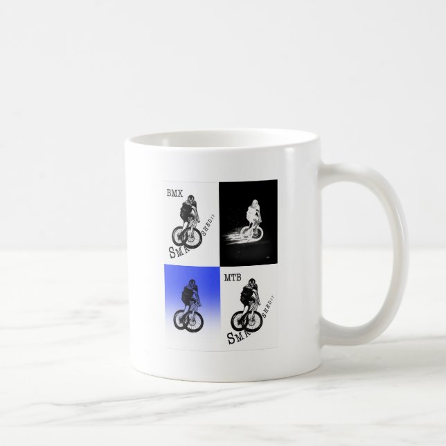 Mountainbiker MTB BMX CYCLIST Stickers Kaffeetasse (Rechts)