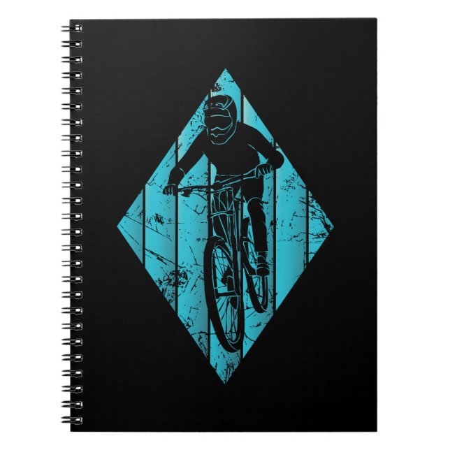 Mountainbiker Vintag Notizblock (Vorderseite)