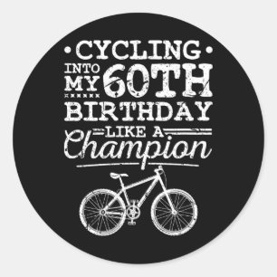 Mountainbiking 60. Geburtstag Männer Mtb Runder Aufkleber