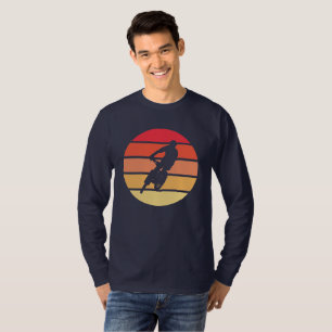 Mountainbiking auf Retro Sunset Stripe Bekleidung T-Shirt