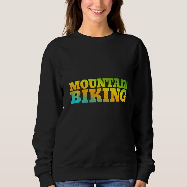 Mountainbiking in Naturfarben Sweatshirt (Vorderseite)