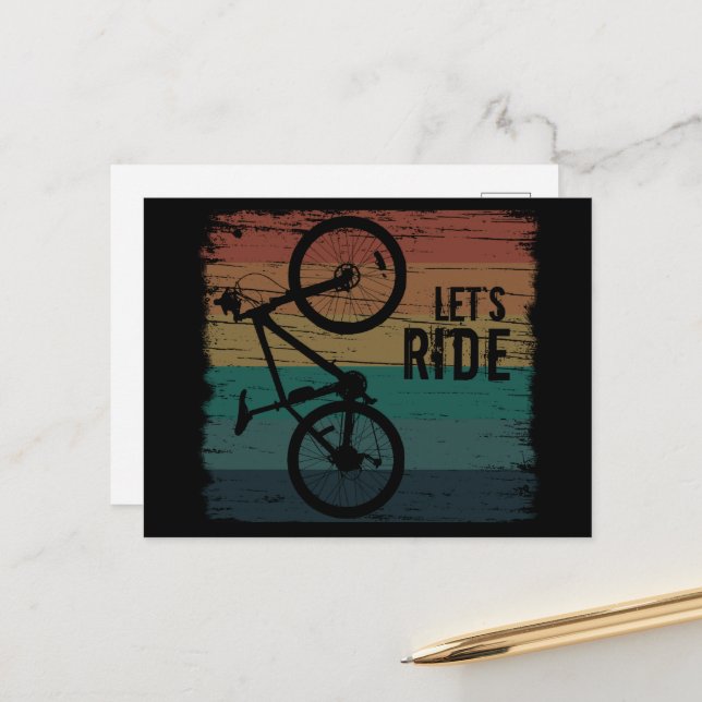 Mountainbiking Vintag Feiertagspostkarte (Vorderseite/Rückseite Beispiel)
