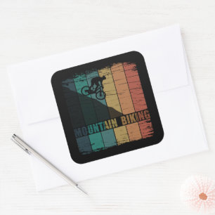 Mountainbiking Vintag Quadratischer Aufkleber