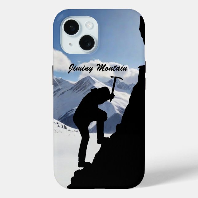 Mountaineering with Climber Silhouette and Mtns Case-Mate iPhone Hülle (Rückseite)