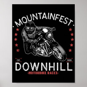 Mountainfest Downhill Motorradrennen Grafischer Mo Poster