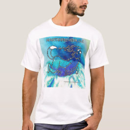 MountainFire Coyote Leaping über dem Blauen Vulkan T-Shirt