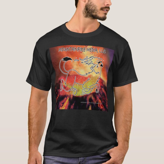 MountainFire Coyote springen über den Vulkan T-Shirt (Vorderseite)