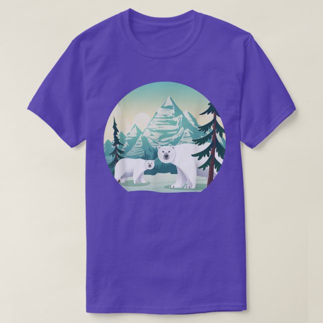 Mountains Arctic Animal Wildlife Nature Polar Bear T-Shirt (Design vorne)