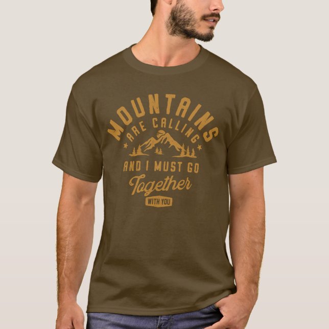 Mountains Are Calling Together Unique Vintage Tee  (Vorderseite)