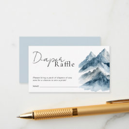 Mountains Baby Shower Diaper Raffle Ticket Begleitkarte