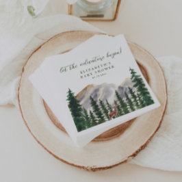 Mountains Deer Forest Baby Shower Serviette